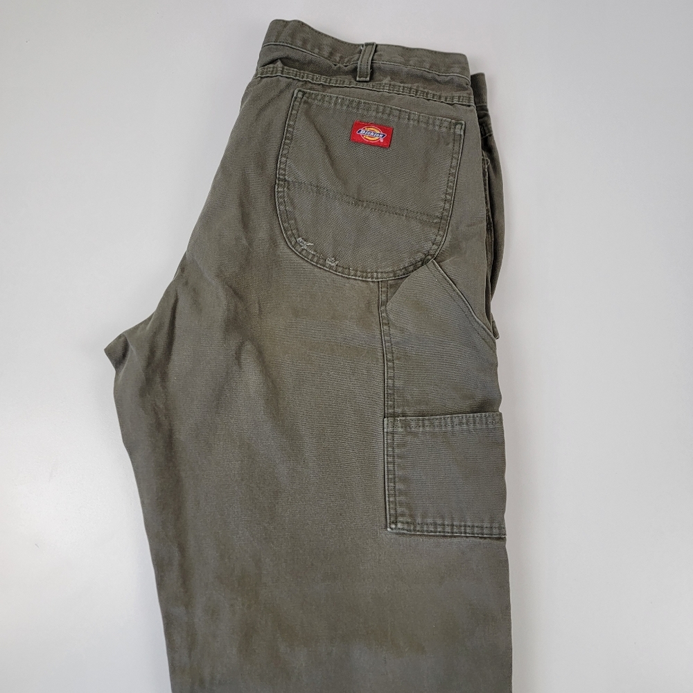 Vintage Dickies Carpenter Pants Olive Green Size 40x32 Carpenter Grunge Khaki